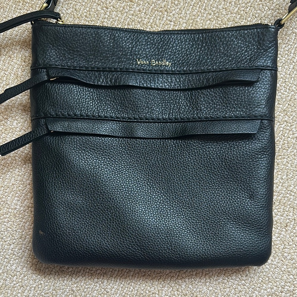 Vera Bradley Black Textured Crossbody Bag with Adjustable Strap